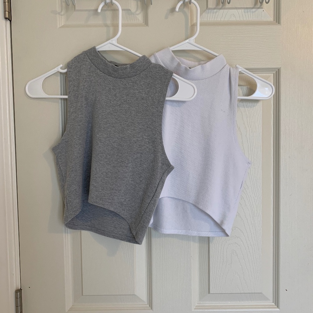CROPPED MOCK NECK TANKS